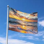 Sunrise Wave Print Polyester Flag
