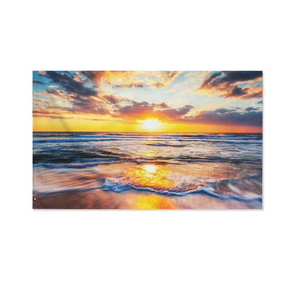 Sunrise Wave Print Polyester Flag