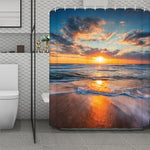 Sunrise Wave Print Polyester Shower Curtain