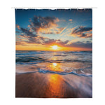 Sunrise Wave Print Polyester Shower Curtain