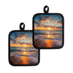 Sunrise Wave Print Pot Holders