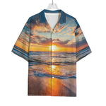 Sunrise Wave Print Rayon Hawaiian Shirt