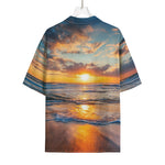 Sunrise Wave Print Rayon Hawaiian Shirt