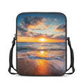 Sunrise Wave Print Rectangular Crossbody Bag