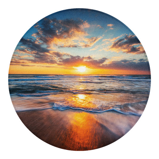 Sunrise Wave Print Round Blanket