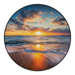 Sunrise Wave Print Round Floor Mat