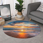 Sunrise Wave Print Round Rug