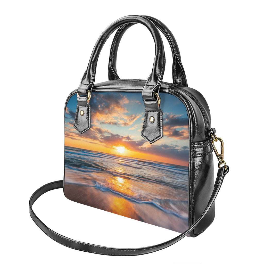 Sunrise Wave Print Shoulder Handbag