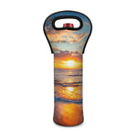 Sunrise Wave Print Single Neoprene Wine Tote