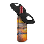 Sunrise Wave Print Single Neoprene Wine Tote
