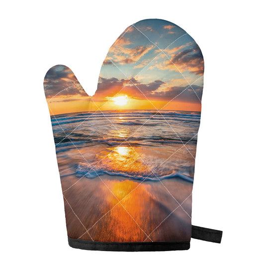 Sunrise Wave Print Single Oven Mitt