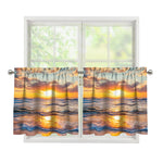 Sunrise Wave Print Tier Curtains