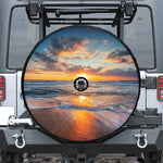 Sunrise Wave Print Tire Cover With Camera Hole