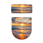 Sunrise Wave Print Toilet Lid And Tank Cover Set