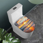 Sunrise Wave Print Toilet Lid Cover