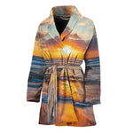 Sunrise Wave Print Women's Bathrobe