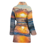 Sunrise Wave Print Women's Bathrobe