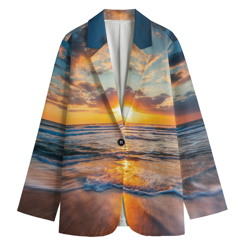 Sunrise Wave Print Women's Blazer
