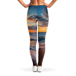 Sunrise Wave Print Women's Leggings