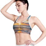 Sunrise Wave Print Women's Sports Bra
