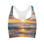 Sunrise Wave Print Women's Sports Bra