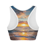 Sunrise Wave Print Women's Sports Bra