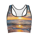 Sunrise Wave Print Women's Sports Bra