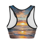 Sunrise Wave Print Women's Sports Bra