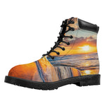 Sunrise Wave Print Work Boots