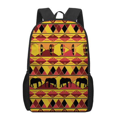 Sunset African Tribal Pattern Print 17 Inch Backpack