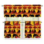 Sunset African Tribal Pattern Print 3 Piece Kitchen Curtains