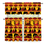 Sunset African Tribal Pattern Print 3 Piece Kitchen Curtains