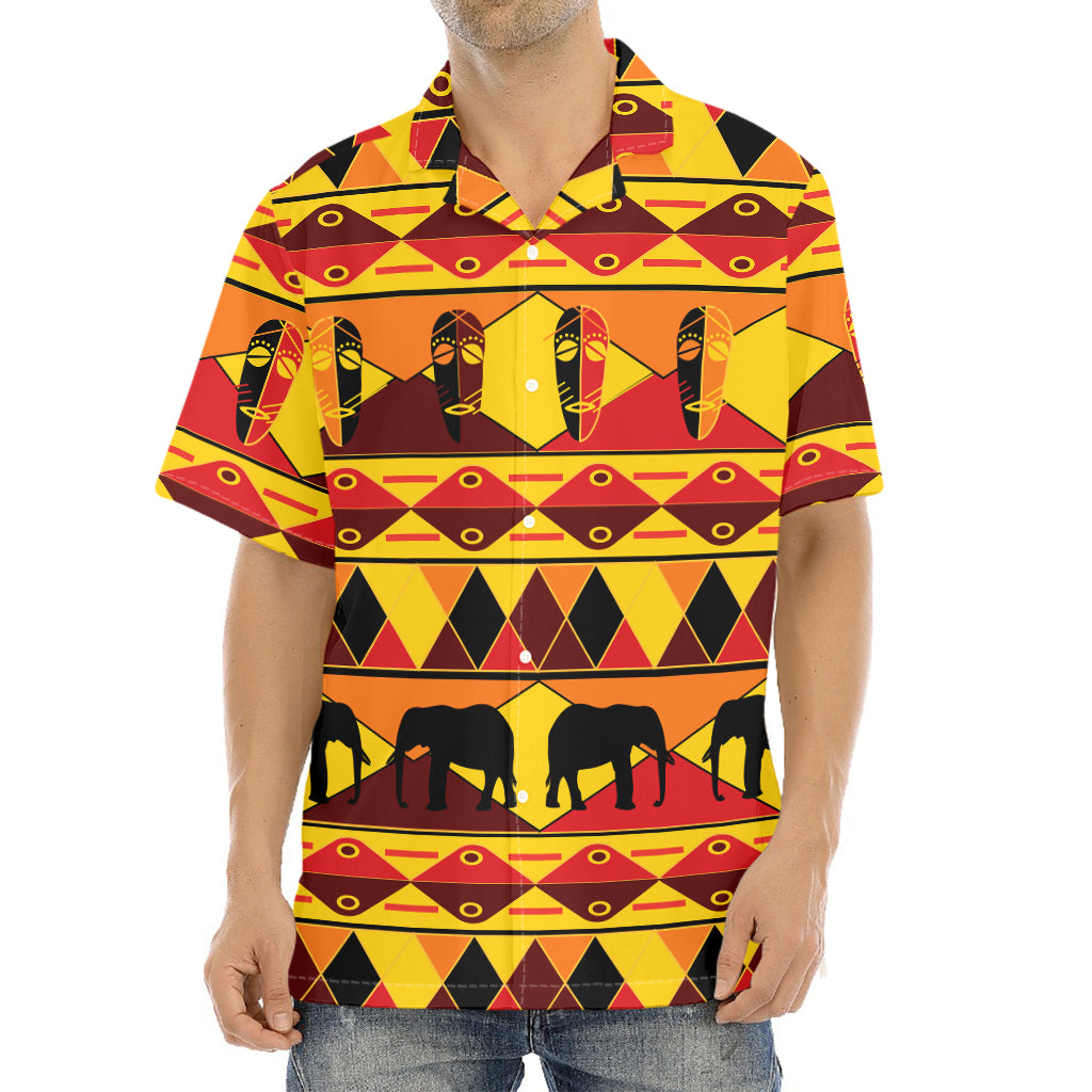 Sunset African Tribal Pattern Print Aloha Shirt
