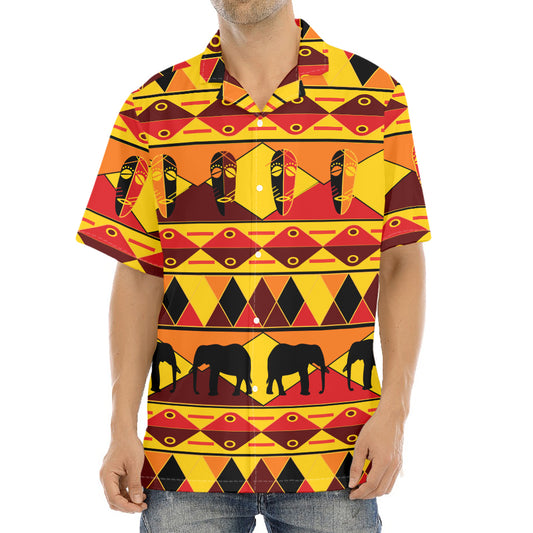 Sunset African Tribal Pattern Print Aloha Shirt