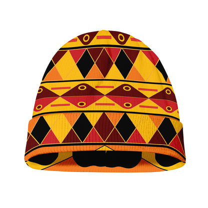 Sunset African Tribal Pattern Print Beanie