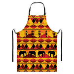 Sunset African Tribal Pattern Print Bib Apron With Pocket