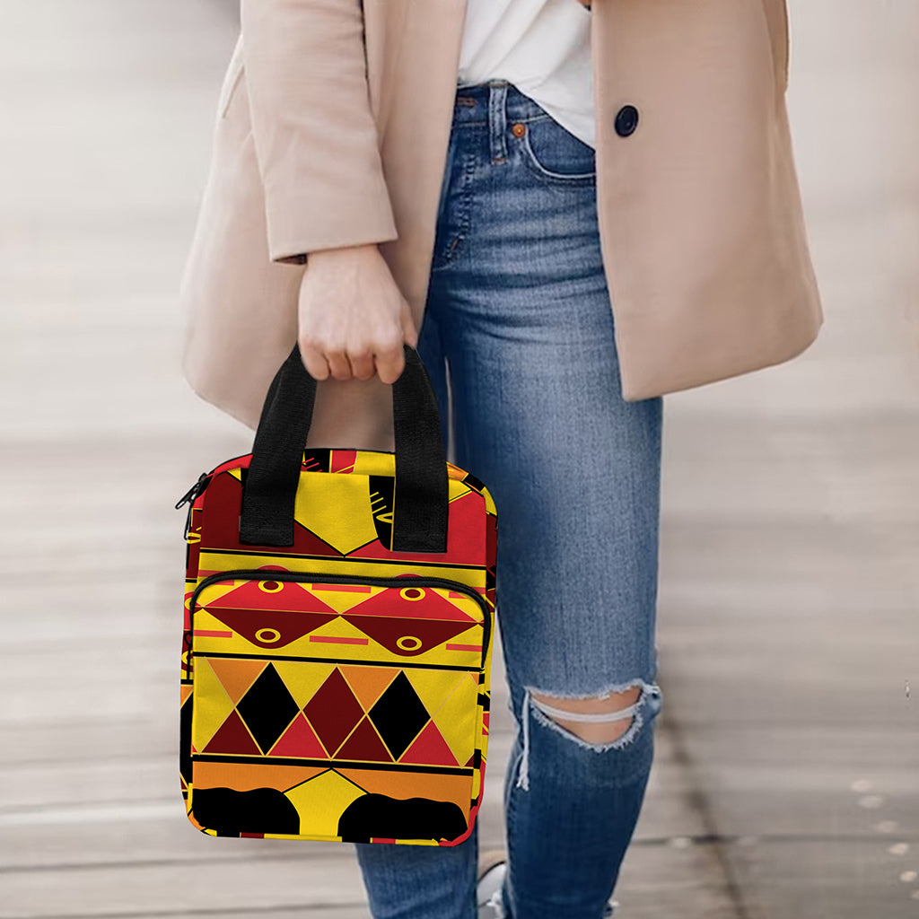 Sunset African Tribal Pattern Print Bible Tote Bag