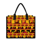 Sunset African Tribal Pattern Print Canvas Tote Bag