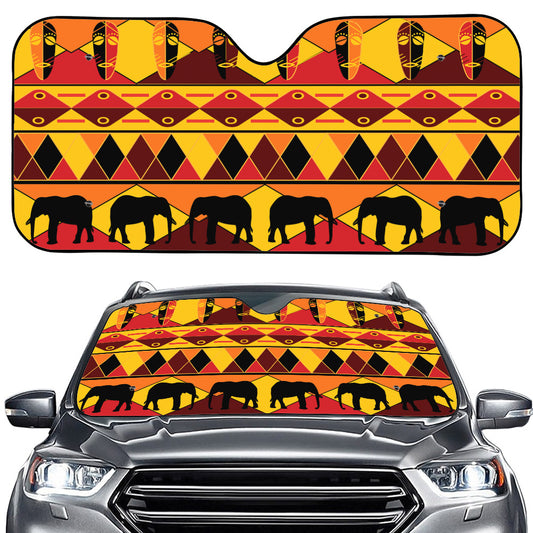 Sunset African Tribal Pattern Print Car Windshield Sun Shade