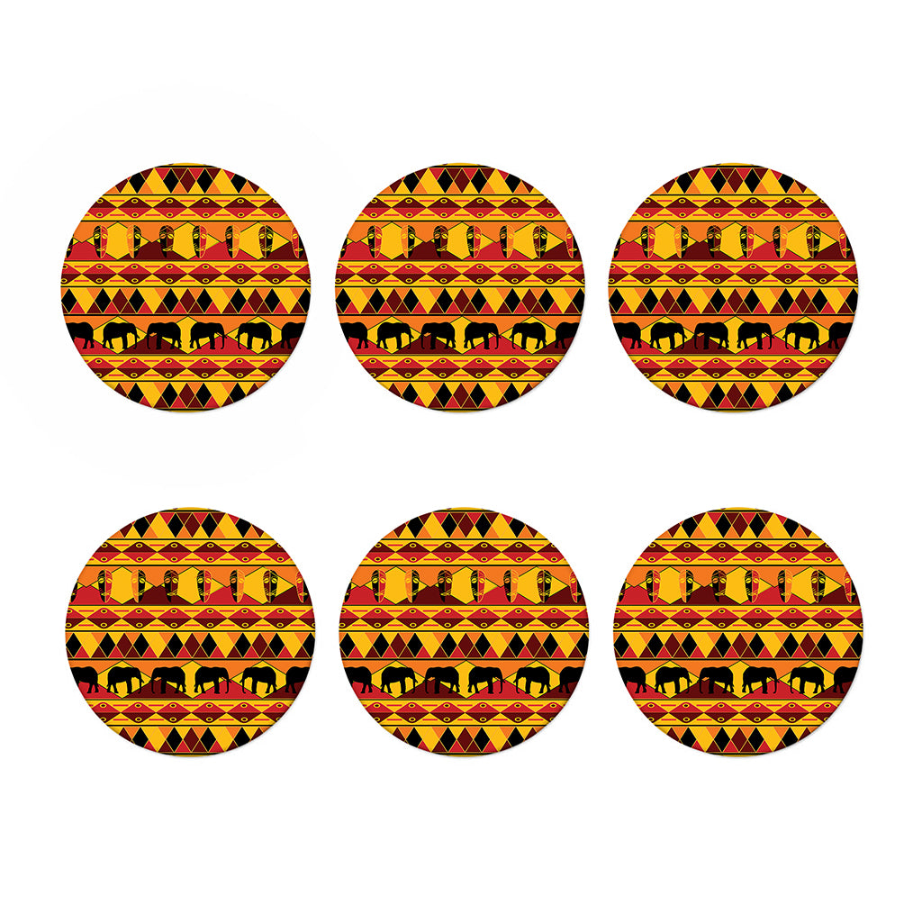 Sunset African Tribal Pattern Print Coaster Set