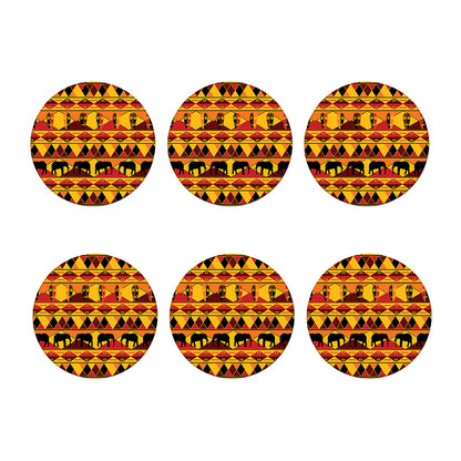Sunset African Tribal Pattern Print Coaster Set
