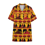 Sunset African Tribal Pattern Print Cotton Hawaiian Shirt