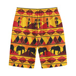 Sunset African Tribal Pattern Print Cotton Shorts