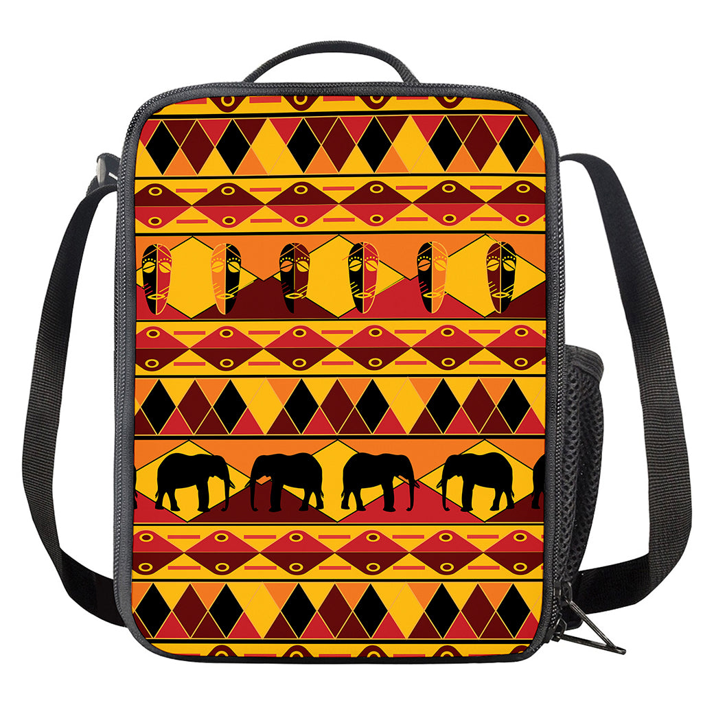 Sunset African Tribal Pattern Print Crossbody Lunch Bag