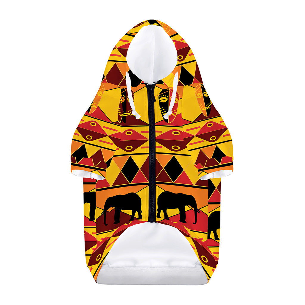 Sunset African Tribal Pattern Print Dog Zip Up Hoodie