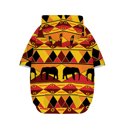 Sunset African Tribal Pattern Print Dog Zip Up Hoodie