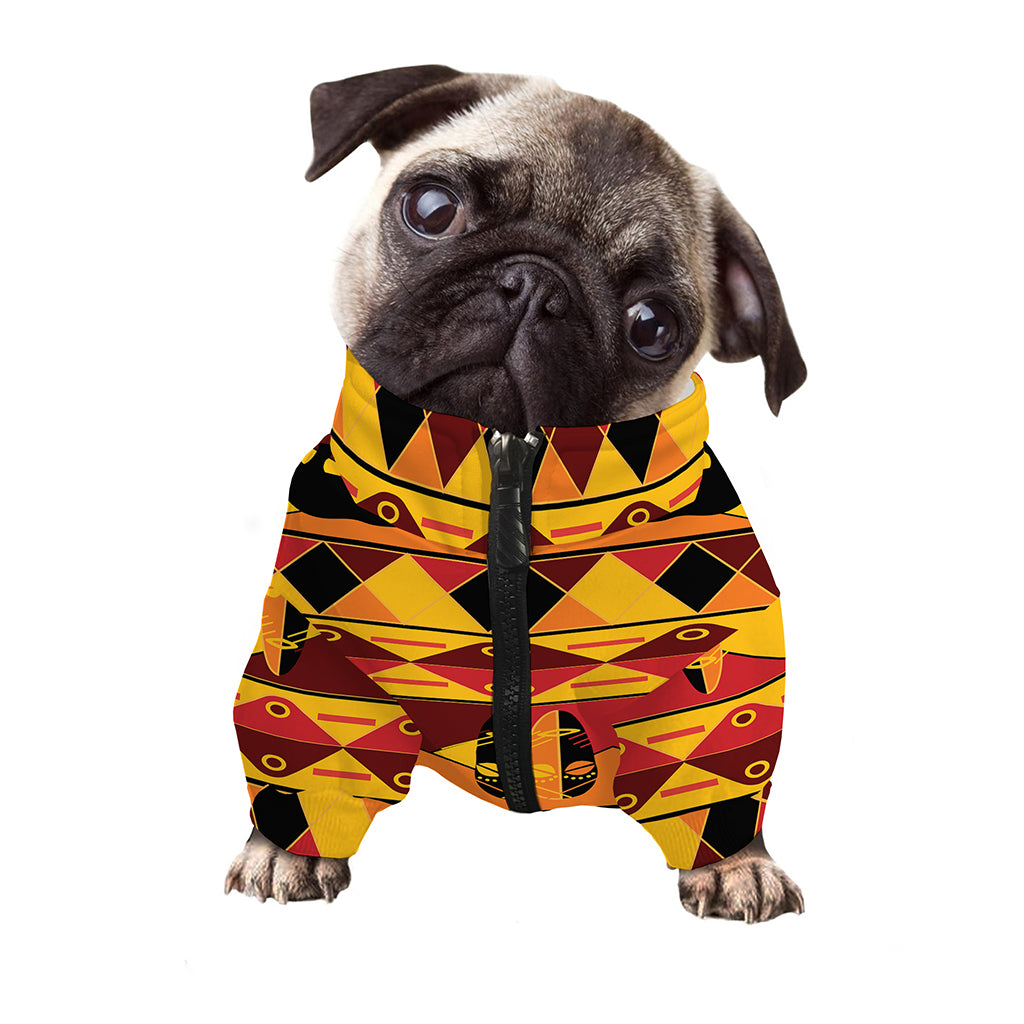 Sunset African Tribal Pattern Print Dog Zip Up Jacket