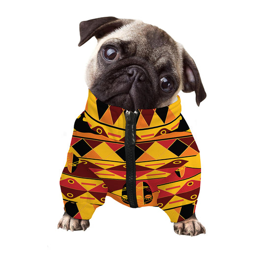 Sunset African Tribal Pattern Print Dog Zip Up Jacket