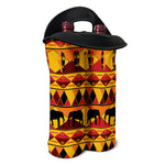 Sunset African Tribal Pattern Print Double Neoprene Wine Tote