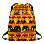 Sunset African Tribal Pattern Print Drawstring Backpack
